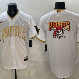 Men's Pittsburgh Pirates Team Big Logo White 2026 City Connect Stadium Stitched Baseball Jersey