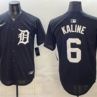 Men's Detroit Tigers #6 Al Kaline Black Limited Stitched Baseball Jersey