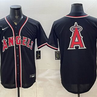 Men's Los Angeles Angels Team Big Logo 2026 Fashion Replica Black Out Stitched Baseball Jerseys