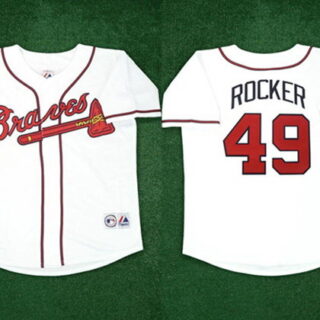 Men's Atlanta Braves #49 John Rocker White 2000 All Star Home Stitched Baseball Jersey
