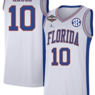 Men's Florida Gators #10 Thomas Haugh White Stitched College Basketball Jersey