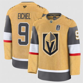 Men's Vegas Golden Knights #9 Jack Eichel Gold 2026 Stanley Cup Final Patch Home Stitched Hockey Jersey