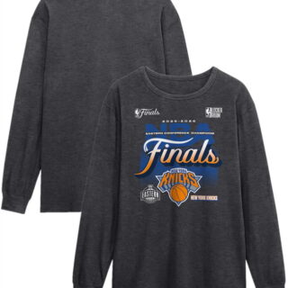 Men's New York Knicks Charcoal 2026 Eastern Conference Champions Locker Room Long Sleeve T-Shirt