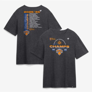 Men's New York Knicks Heather Charcoal 2026 Eastern Conference Champions Roster T-Shirt