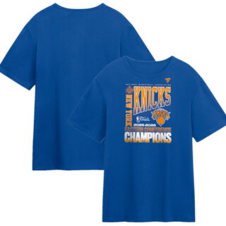 Men's New York Knicks Blue Stacked Block T-Shirt 2026 Eastern Conference Champions