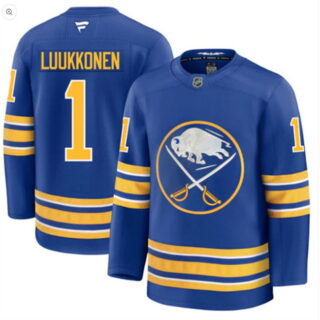 Men's Buffalo Sabres #1 Ukko-Pekka Luukkonen Blue Stitched Hockey Jersey