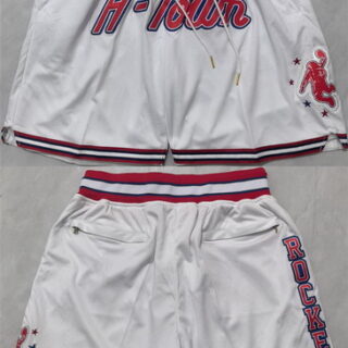 Men's Houston Rockets White Shorts (Run Small)