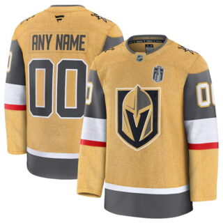 Men's Vegas Golden Knights Custom Gold 2026 Stanley Cup Final Patch Home Stitched Hockey Jersey