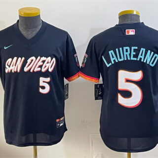 Youth San Diego Padres #5 Ramon Laureano Obsidian 2026 City Connect Stadium Stitched Baseball Jersey
