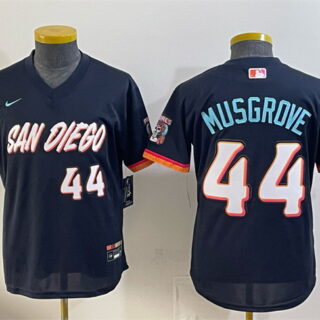 Youth San Diego Padres #44 Joe Musgrove Obsidian 2026 City Connect Stadium Stitched Baseball Jersey