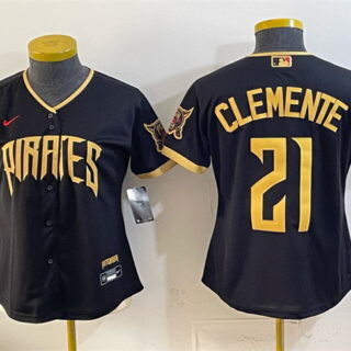 Youth Pittsburgh Pirates #21 Roberto Clemente Black 2026 City Connect Stadium Stitched Baseball Jersey