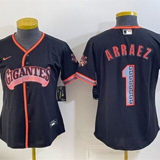 Youth San Francisco Giants #1 Luis Arraez Black 2026 Alternate Stadium Stitched Baseball Jersey