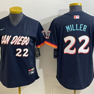Youth San Diego Padres #22 Mason Miller Obsidian 2026 City Connect Stadium Stitched Baseball Jersey