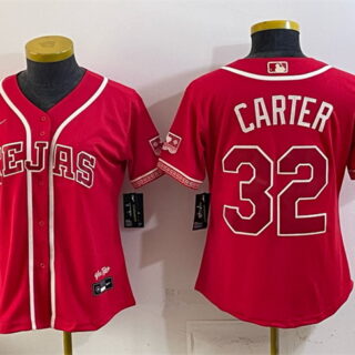 Youth Texas Rangers #32 Evan Carter Red 2026 City Connect Stadium Stitched Baseball Jersey