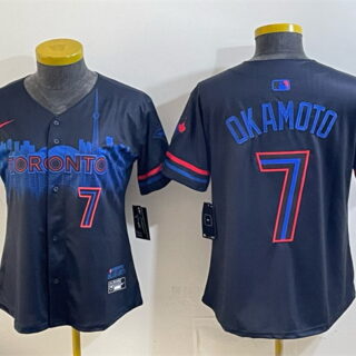 Youth Toronto Blue Jays #7 Kazuma Okamoto Navy 2024 City Connect Limited Stitched Baseball Jersey