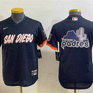 Youth San Diego Padres Team Big Logo Obsidian 2026 City Connect Stadium Stitched Baseball Jersey
