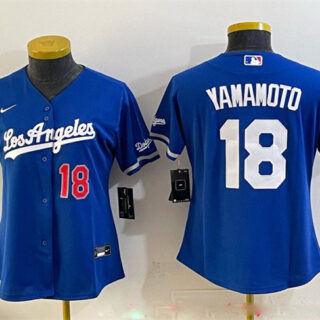 Youth Los Angeles Dodgers #18 Yoshinobu Yamamoto Royal Alternate Stadium Stitched Baseball Jersey