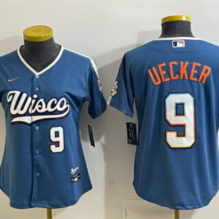Youth Milwaukee Brewers #9 Bob Uecker Mineral Blue 2026 City Connect Stadium Stitched Baseball Jersey