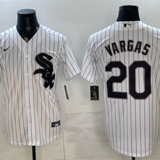 Men's Chicago White Sox #20 Miguel Vargas White Home Stitched Baseball Jersey