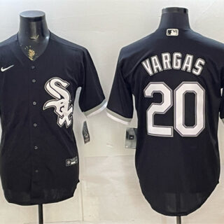 Men's Chicago White Sox #20 Miguel Vargas Black Stitched Baseball Jersey