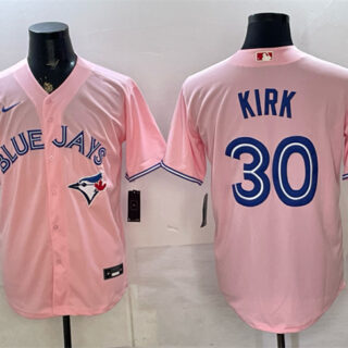 Men's Toronto Blue Jays #30 Alejandro Kirk Pink 50 Seasons Patch Stitched Baseball Jersey