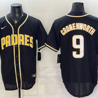 Men's San Diego Padres #9 Jake Cronenworth 2026 Fashion Replica Black Out Stitched Baseball Jersey