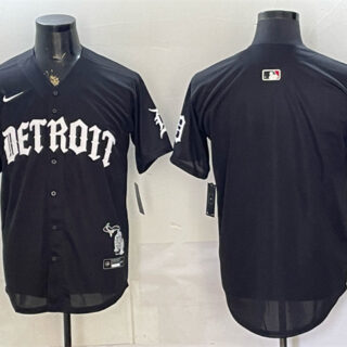 Men's Detroit Tigers Blank 2026 Black 'Motor Gothic Edition' Vapor Premier Limited Stitched Baseball Jersey