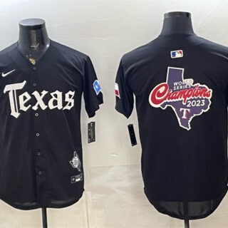 Men's Texas Rangers Team Big Logo Black Gothic Mexico 2025 Vapor Premier Limited Stitched Baseball Jersey