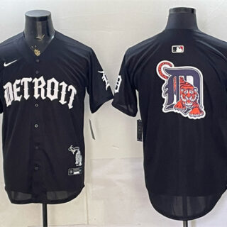 Men's Detroit Tigers Team Big Logo 2026 Black 'Motor Gothic Edition' Vapor Premier Limited Stitched Baseball Jersey