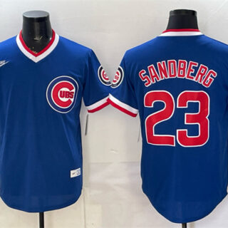 Men's Chicago Cubs #23 Ryne Sandberg Royal 150th Anniversary Throwback Vapor Limited Stitched Baseball Jersey