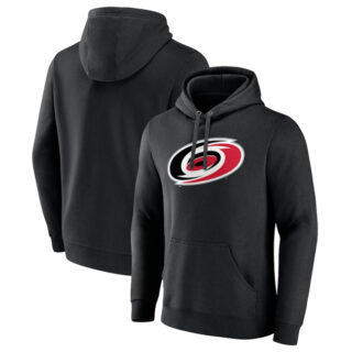 Men's Carolina Hurricanes Black Primary Team Logo Pullover Hoodie