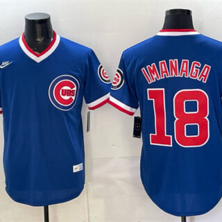 Men's Chicago Cubs #18 Shota Imanaga Royal 150th Anniversary Throwback Vapor