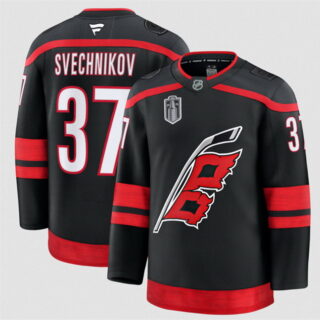 Men's Carolina Hurricanes #37 Andrei Svechnikov Black 2026 Stanley Cup Final Stitched Hockey Jersey
