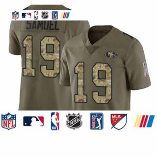 49ers #19 Deebo Samuel Olive Camo Men's Stitched Football Limited 2017 Salute To Service Jersey