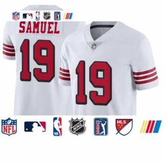 49ers #19 Deebo Samuel White Rush Men's Stitched Football Vapor Untouchable Limited Jersey