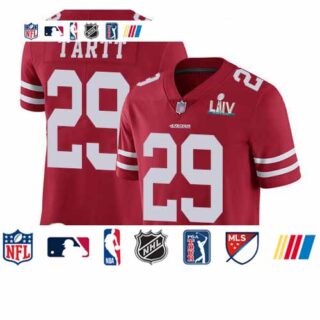 49ers #29 Jaquiski Tartt Red Team Color Super Bowl LIV Bound Men's Stitched Football Vapor Untouchable Limited Jersey