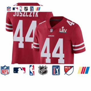 49ers #44 Kyle Juszczyk Red Team Color Super Bowl LIV Bound Men's Stitched Football Vapor Untouchable Limited Jersey