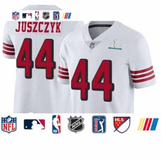 49ers #44 Kyle Juszczyk White Rush Super Bowl LIV Bound Youth Stitched Football Vapor Untouchable Limited Jersey