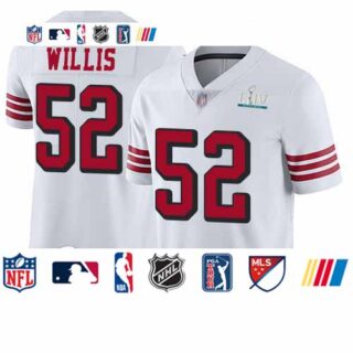 49ers #52 Patrick Willis White Rush Super Bowl LIV Bound Youth Stitched Football Vapor Untouchable Limited Jersey