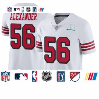 49ers #56 Kwon Alexander White Rush Super Bowl LIV Bound Youth Stitched Football Vapor Untouchable Limited Jersey