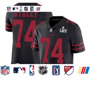 49ers #74 Joe Staley Black Alternate Super Bowl LIV Bound Youth Stitched Football Vapor Untouchable Limited Jersey