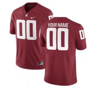 Custom Washington State Cougars Jersey Name and Number NCAA College Football Scarlet