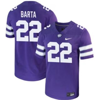 Callen Barta Jersey Purple #22 Kansas State Wildcats Game NCAA College Football