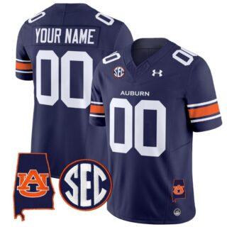 Custom Auburn Tigers Jersey Name and Number SEC Patch Vapor Limited College Football Navy