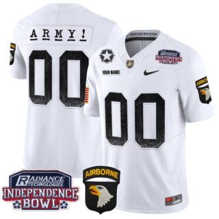 Custom Army Black Knights Jersey Independence Bowl Patch 2024 Vapor White