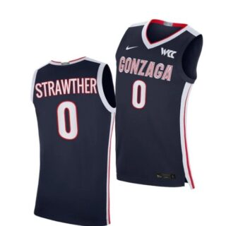 Men's #0 Julian Strawther Jersey Gonzaga Bulldogs College Basketball Jerseys Navy