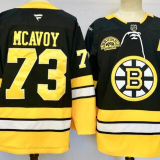 Men's Charlie McAvoy Jersey #73 Boston Bruins 100th Anniversary Black Stitched