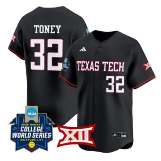 Hailey Toney Jersey #32 Texas Tech Red Raiders 2025 World Series Stitched Black