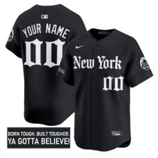 Custom New York Mets Jersey Gothic Borough Edition Stitched Black