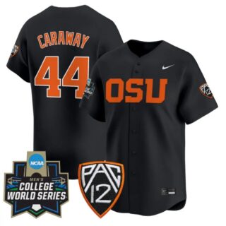 Trent Caraway Jersey #44 Oregon State Beavers 2025 World Series Stitched Black